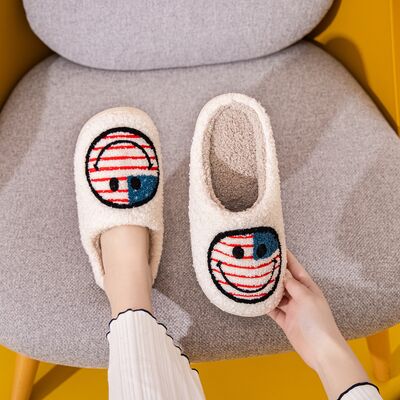 Melody Flag Smiley Face Slippers