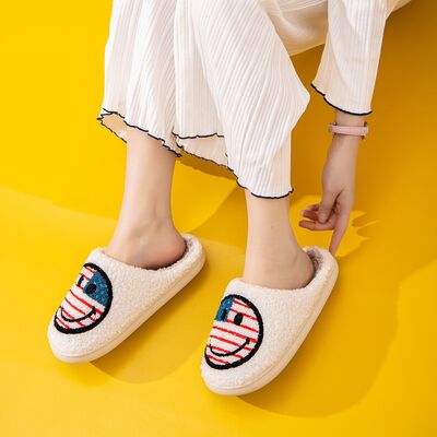 Melody Flag Smiley Face Slippers
