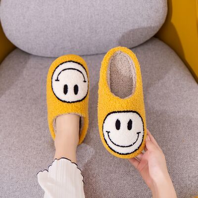 Melody Smiley Face Yellow Slippers