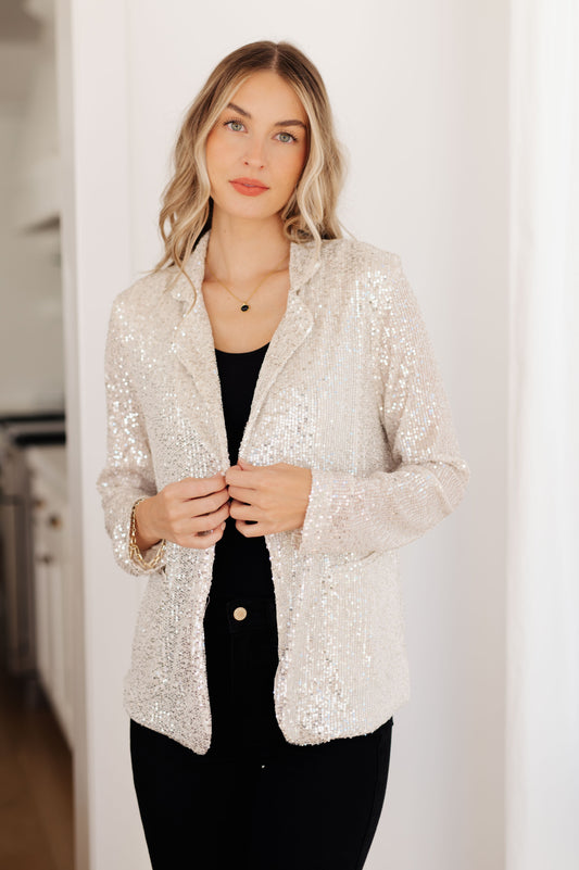 I Know You're Busy Sequin Blazer