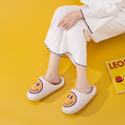 Melody Yellow Smiley Face Slippers