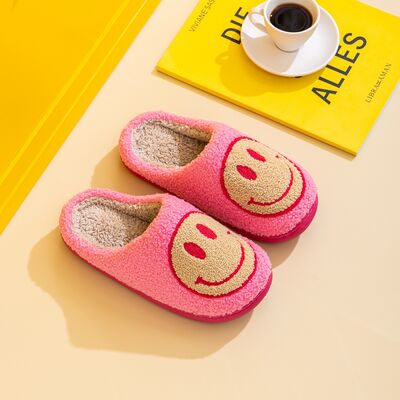 Melody Smiley Face Pink Slippers